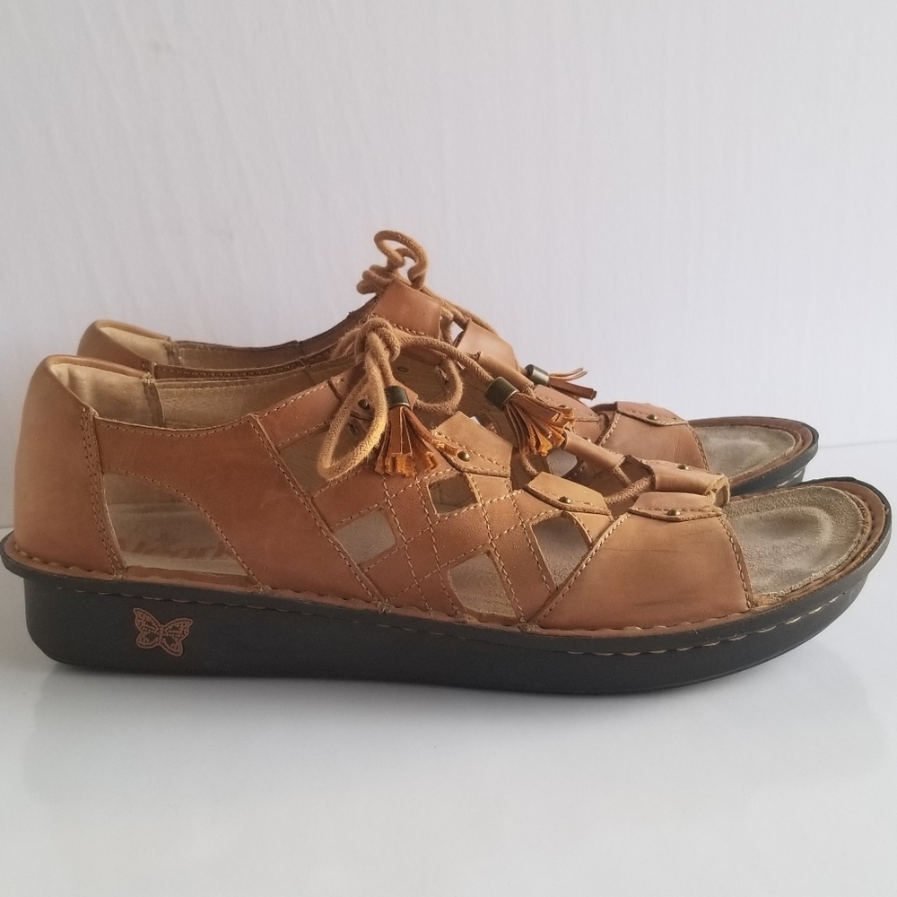 Alegria Valerie Women's Tan Leather Sandals 42 - Picture 3 of 11
